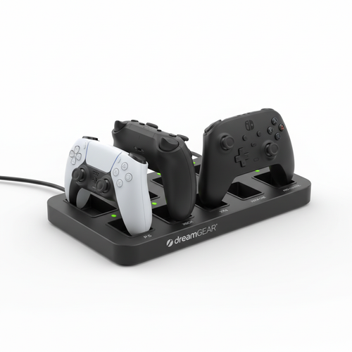 dreamGEAR Multi-Console Fast Charge Hub with controllers charging
